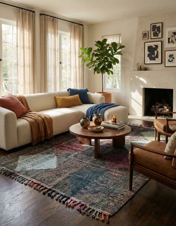 5' 8 x 8' 2 Hand Knotted Moroccan Wool Rug