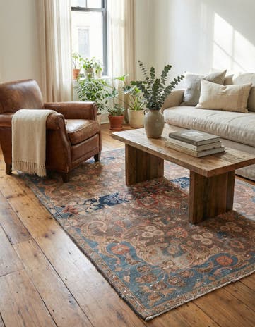 4' x 5' 6 Hand Knotted Ultra Vintage Persian Wool Rug