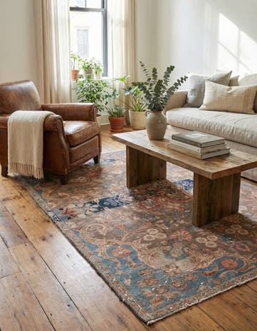 4' x 5' 6 Hand Knotted Ultra Vintage Persian Wool Rug