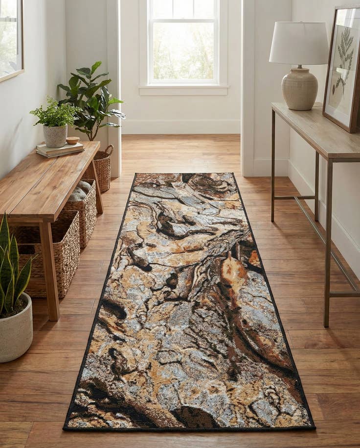 Detail image of 2' x 6' Easy-Clean Modern Indoor / Outdoor Runner Rug