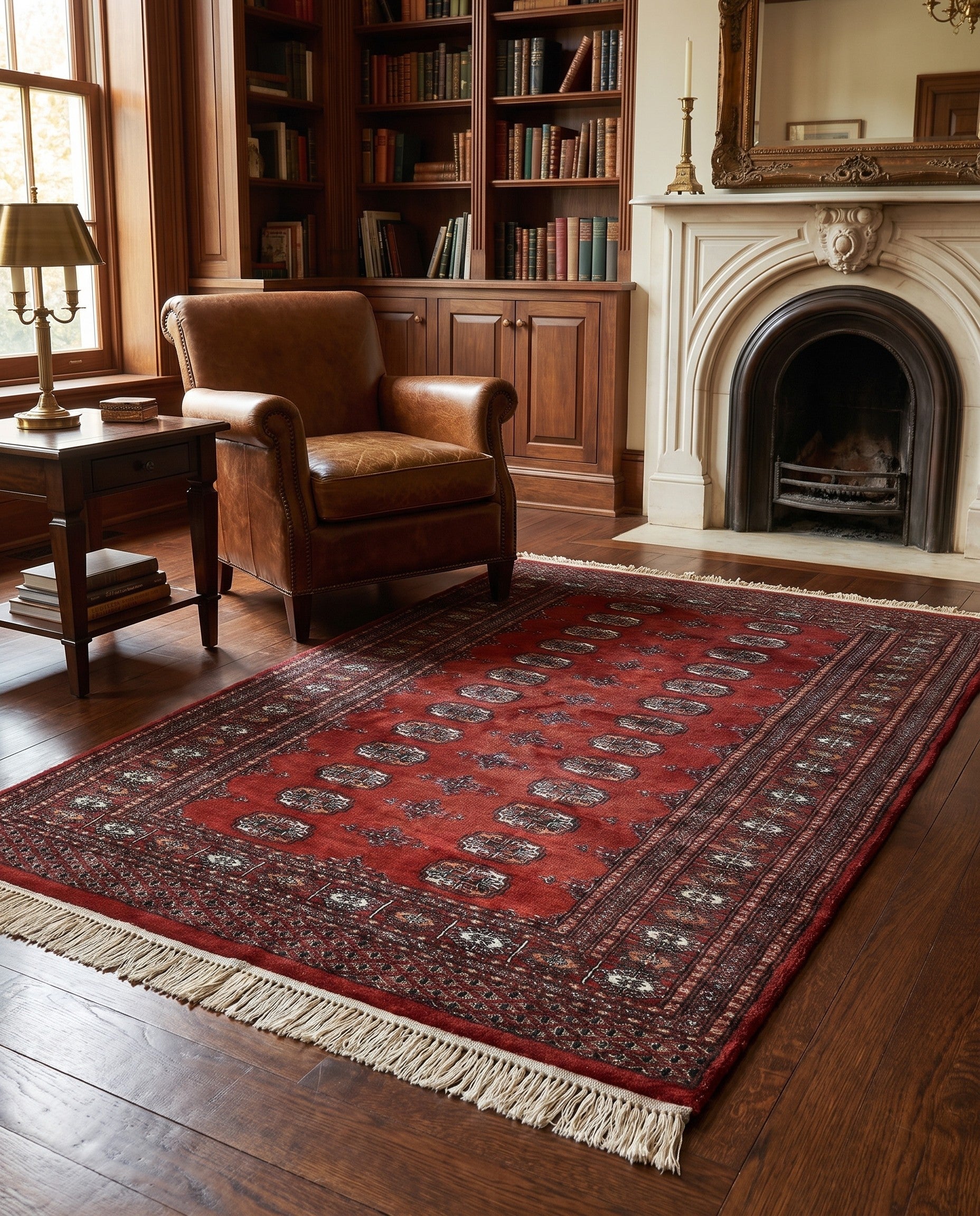 4' 1 x 6' 2 Hand Knotted Bokhara Oriental Wool Rug