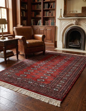 4' 1 x 6' 2 Hand Knotted Bokhara Oriental Wool Rug
