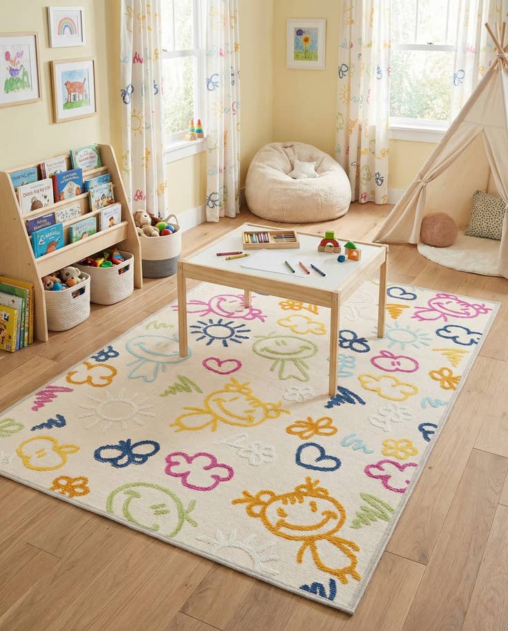 Detail image of 5' 3 x 7' 7 Easy-Clean Indoor / Outdoor Rug