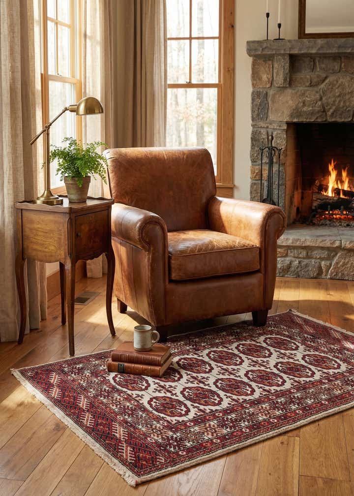 2' 7 x 4' 4 Hand Knotted Bokhara Oriental Wool Rug