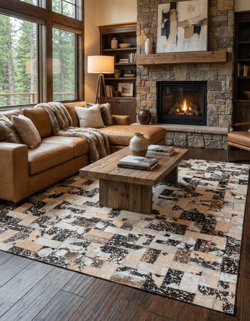5' 2 x 8' 2 Cowhide Rug