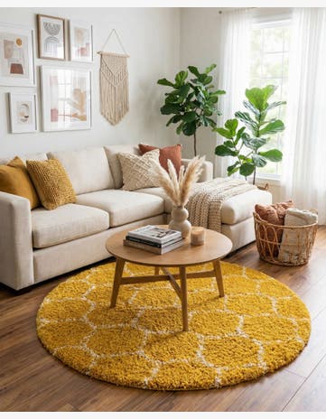 7' 10 x 7' 10 Trellis Shag Round Rug