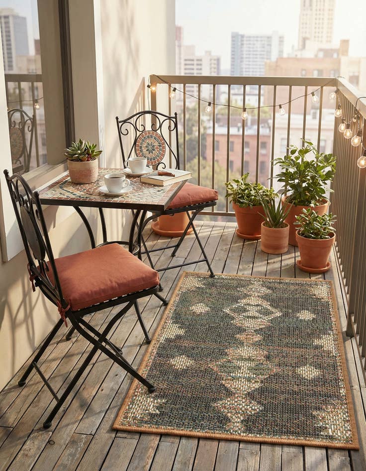 Detail image of 2' x 3' Easy-Clean Baja Indoor / Outdoor Rug