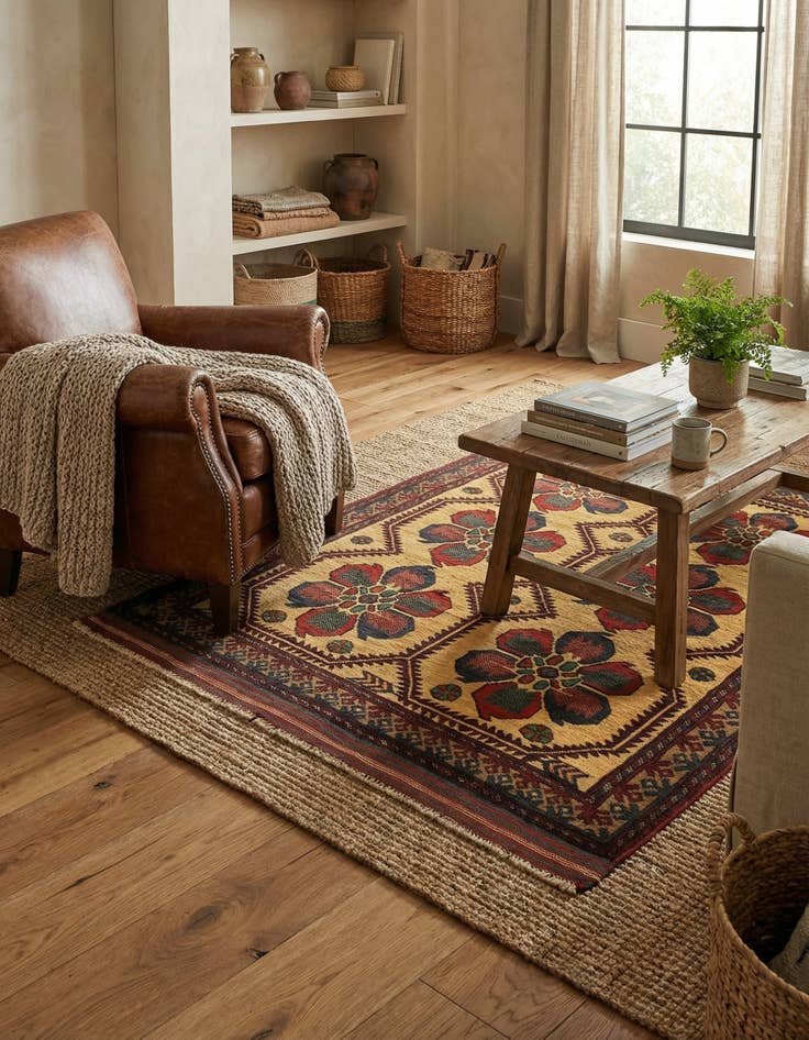 Detail image of  3' 1 x 4' 10  Hand Knotted Sumak Wool Rug