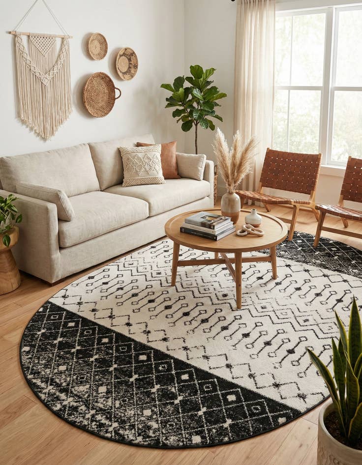 Detail image of  7' 10 x 10' Moroccan Trellis Oval Rug