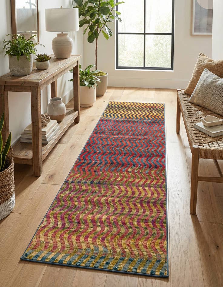 Detail image of 2' 7 x 10'  Washable Modern Indoor / Outdoor Runner Rug