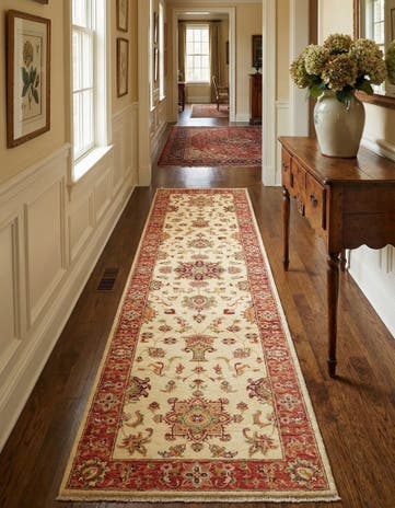 2' 8 x 9' 10 Hand Knotted Peshawar Ziegler Runner Rug