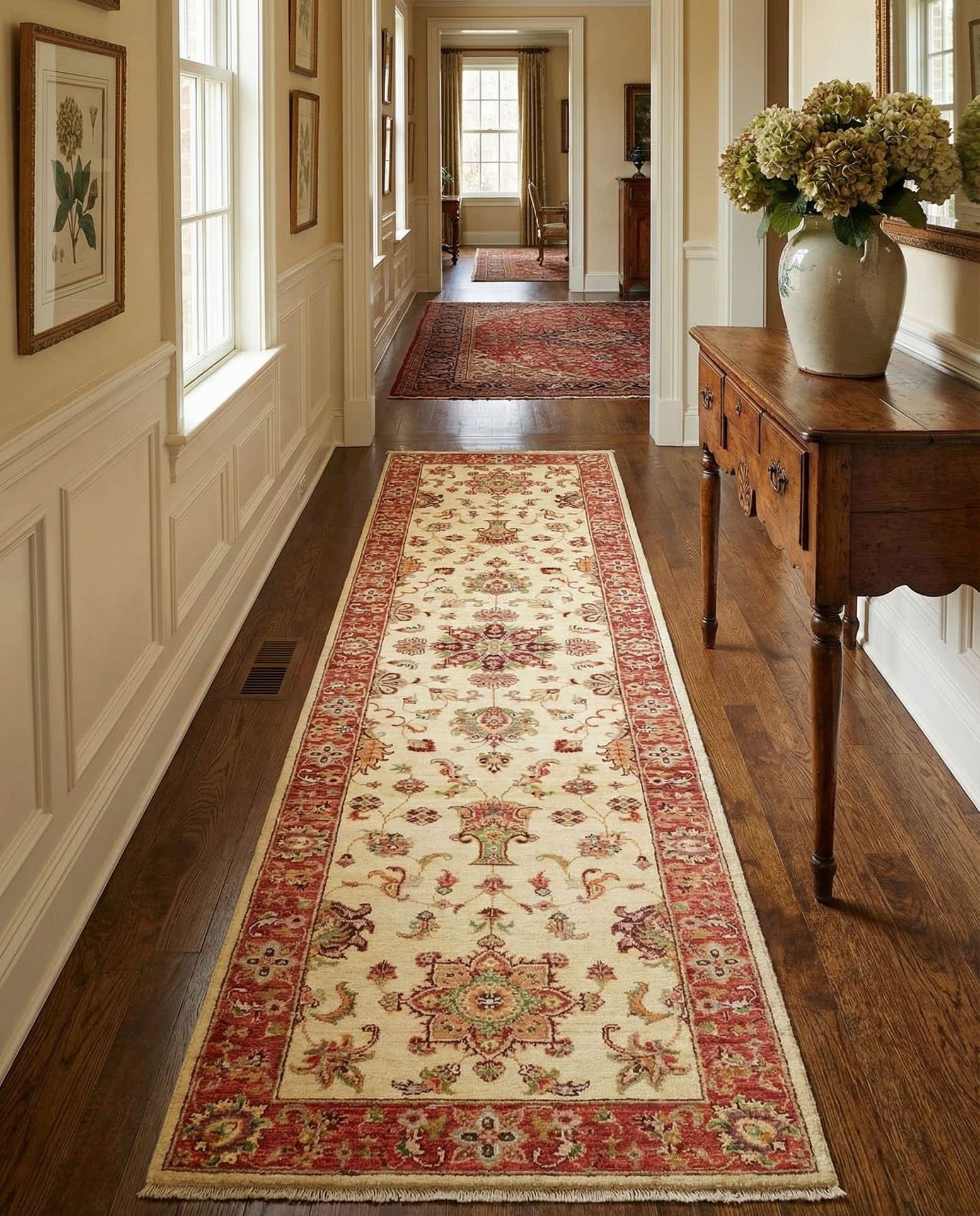 2' 8 x 9' 10 Hand Knotted Peshawar Ziegler Runner Rug