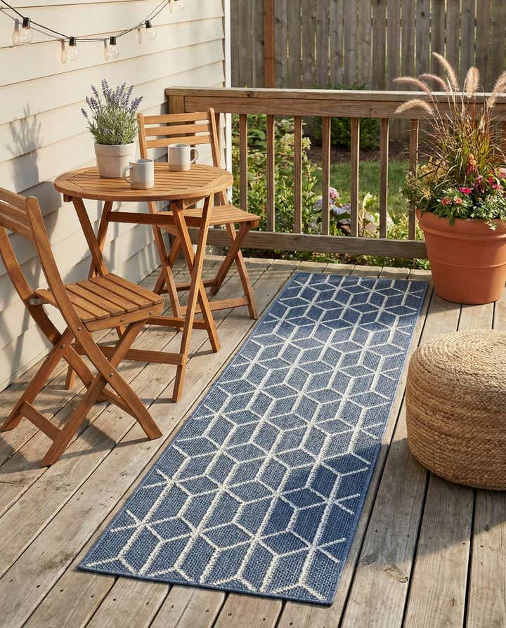 2' x 8' Easy-Clean Lattice Indoor / Outdoor Runner Rug