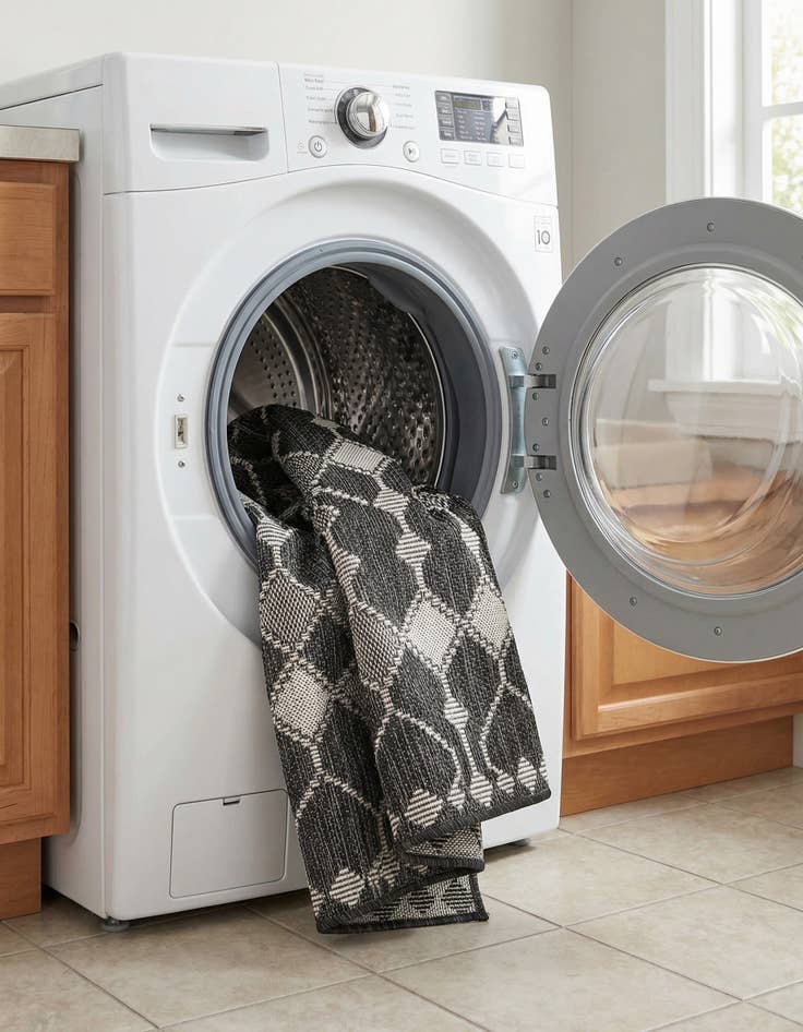 Detail image of 2' x 6'  Washable Trellis Indoor / Outdoor Runner Rug