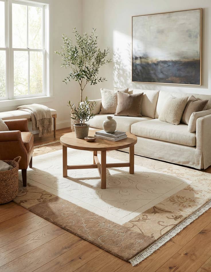 Detail image of 4' 7 x 6' 11  Hand Knotted Darya Wool Rug