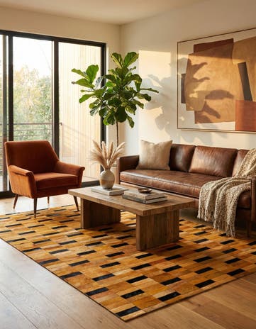 5' x 8' 1 Cowhide - Patchwork Rug