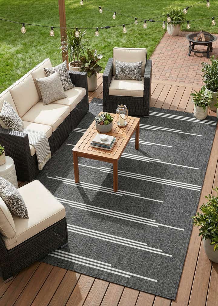 9' x 12' Easy-Clean Modern Indoor / Outdoor Rug