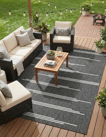 9' x 12' Easy-Clean Modern Indoor / Outdoor Rug