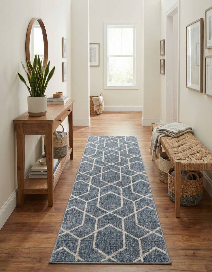Detail image of 2' x 6' Eco Trellis Runner Rug