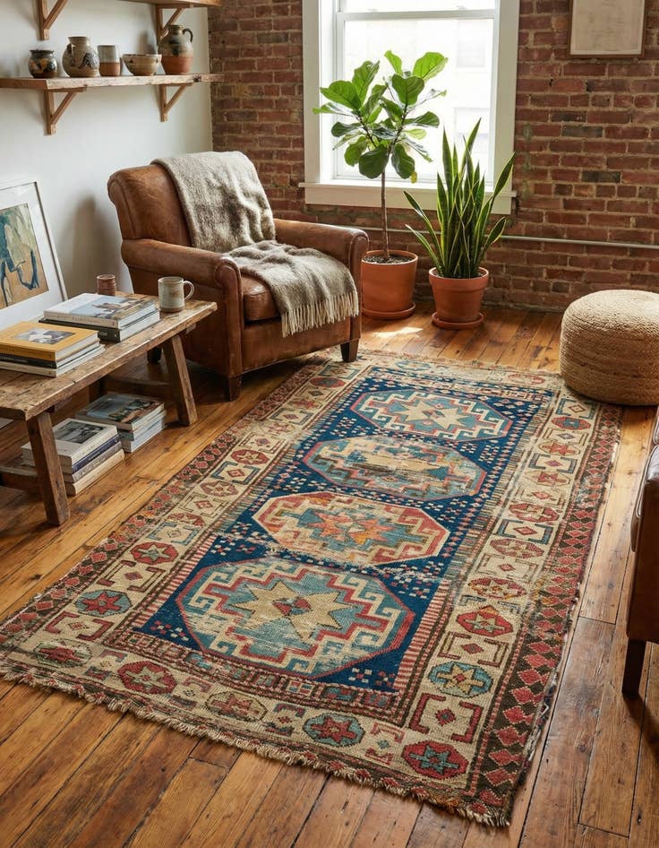 Detail image of 3' 5 x 6' 3  Hand Knotted Kazak Oriental Wool Rug