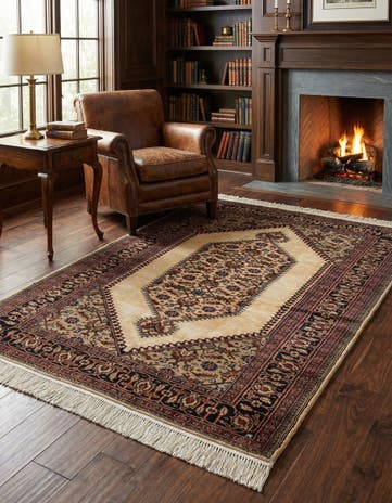 4' 2 x 6' 6 Hand Knotted Bokhara Wool Rug