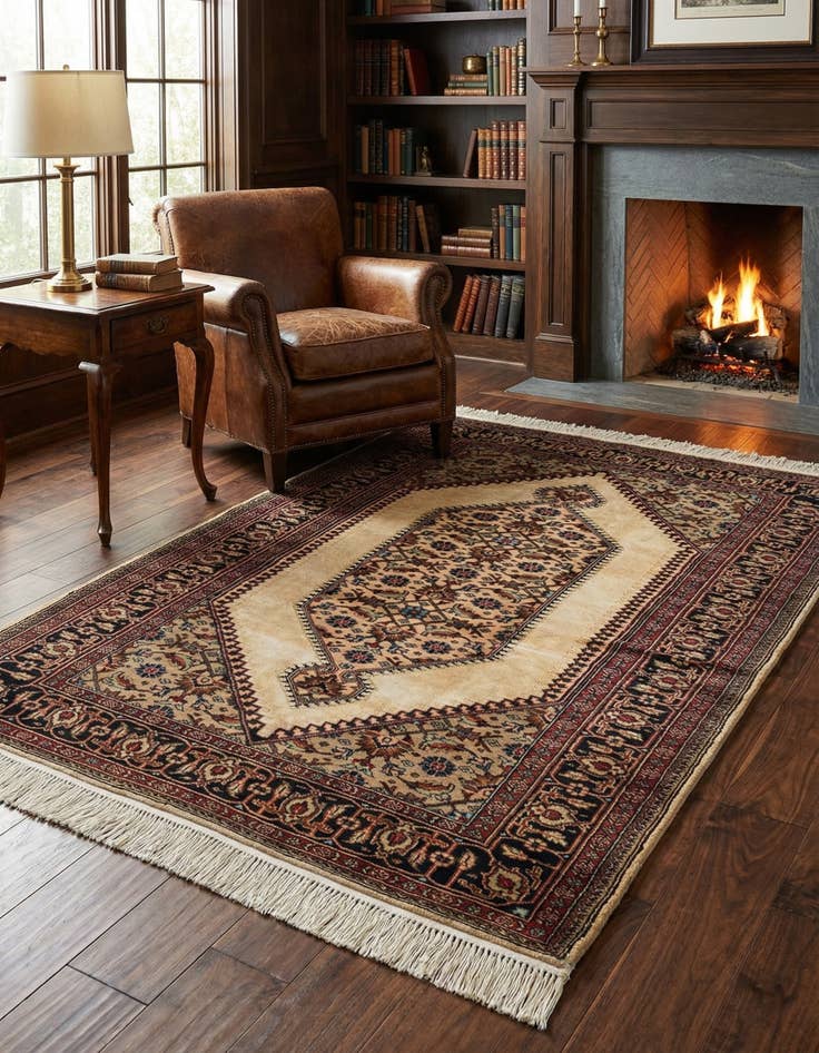 Detail image of  4' 2 x 6' 6  Hand Knotted Bokhara Wool Rug