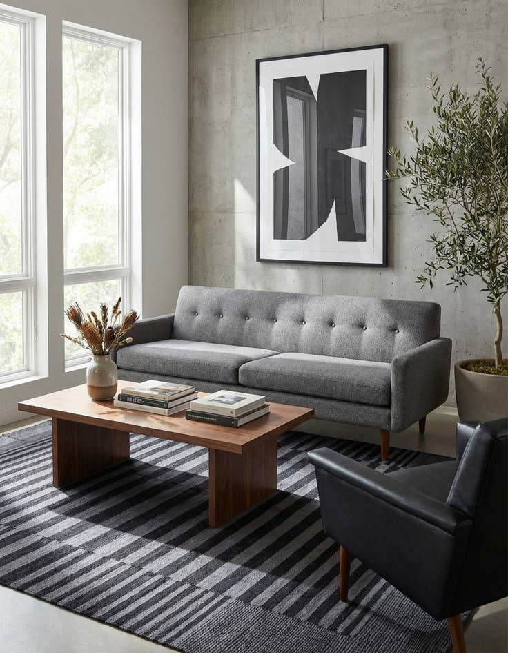 Detail image of 4' 4 x 5' 9  Hand Woven Kilim Modern Wool Rug