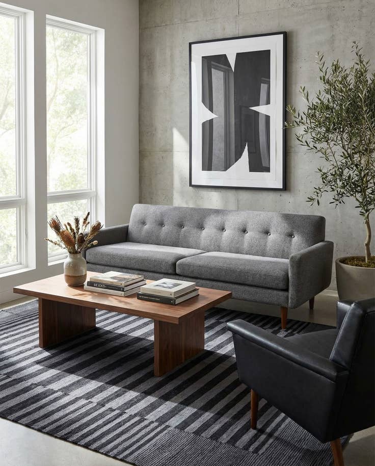 Detail image of 4' 4 x 5' 9 Hand Woven Kilim Modern Wool Rug