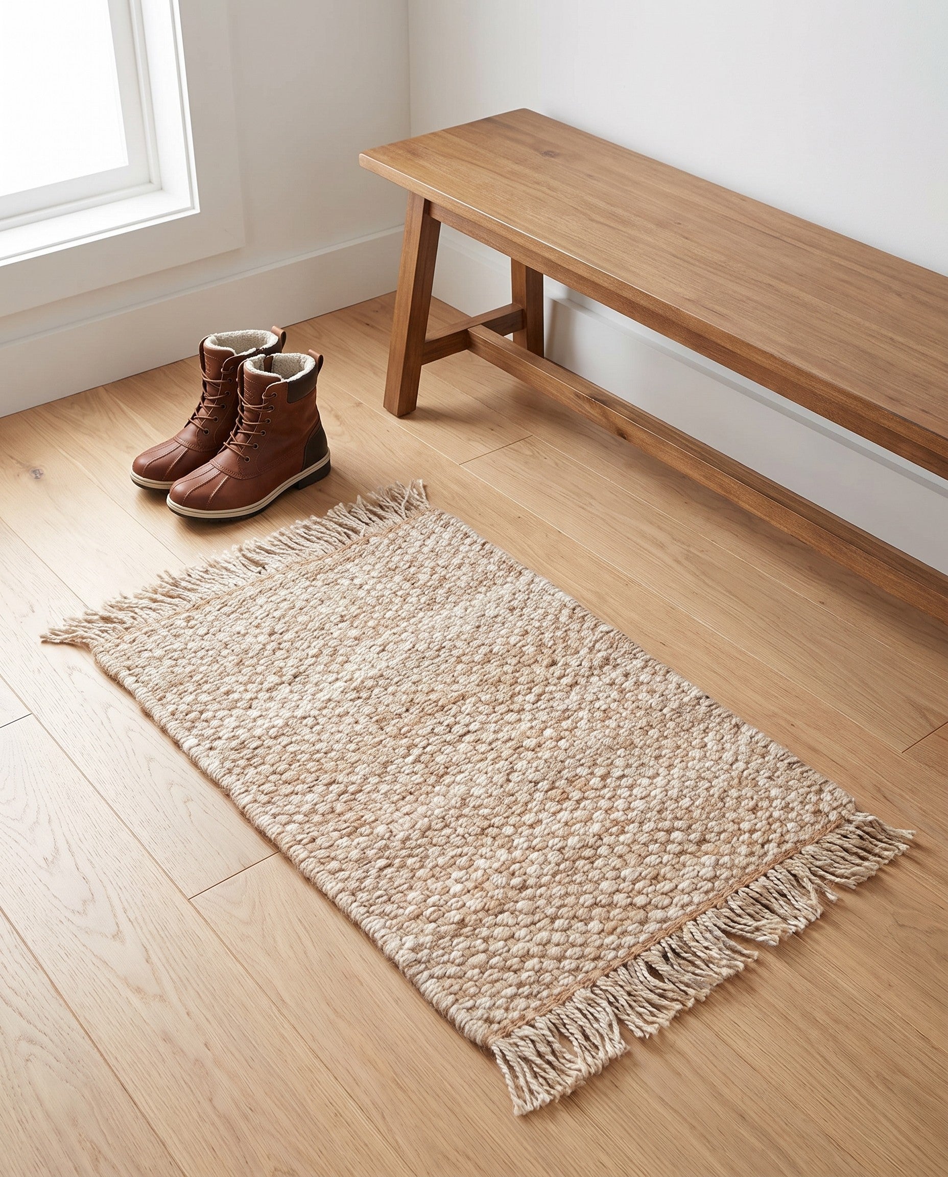 2' x 3' 1 Hand Woven Chunky Jute Rug