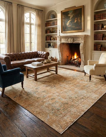 8' 10 x 12' 4 Hand Knotted Ultra Vintage Persian Wool Rug