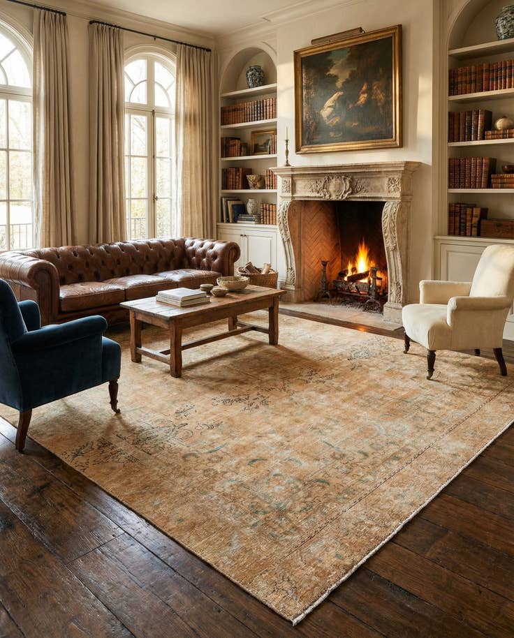 Detail image of 8' 10 x 12' 4 Hand Knotted Ultra Vintage Persian Wool Rug