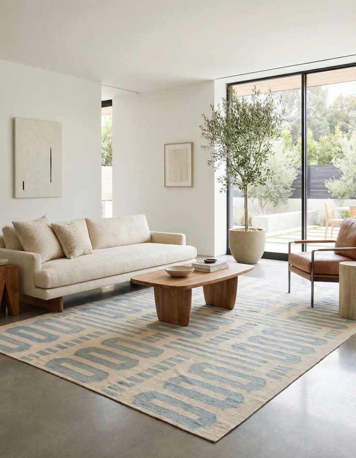 Detail image of 6' 6 x 9' 5  Hand Woven Kilim Modern Wool Rug