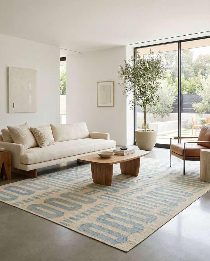 6' 6 x 9' 5 Hand Woven Kilim Modern Wool Rug