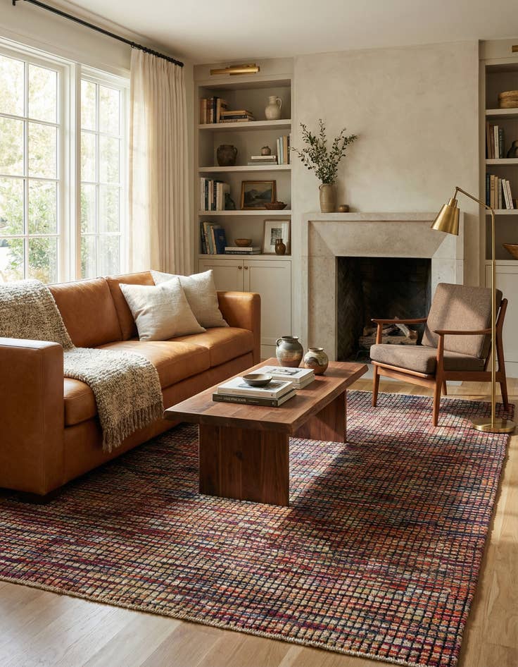 Detail image of  5' 9 x 9'  Hand Knotted Darya Wool Rug