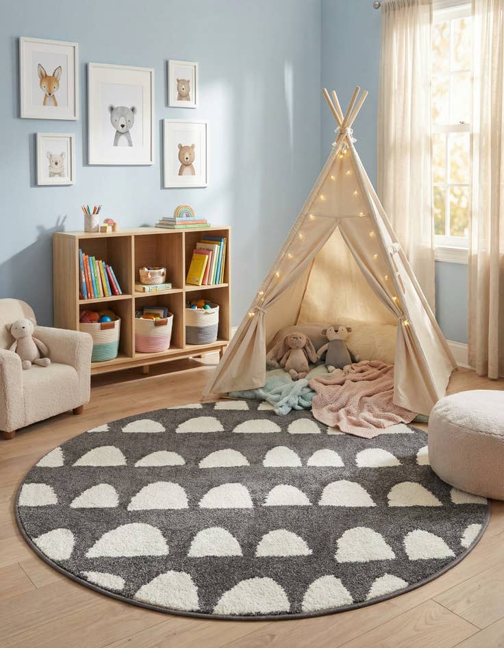 Detail image of  3' 3 x 3' 3 Whimsy Kids Round Rug