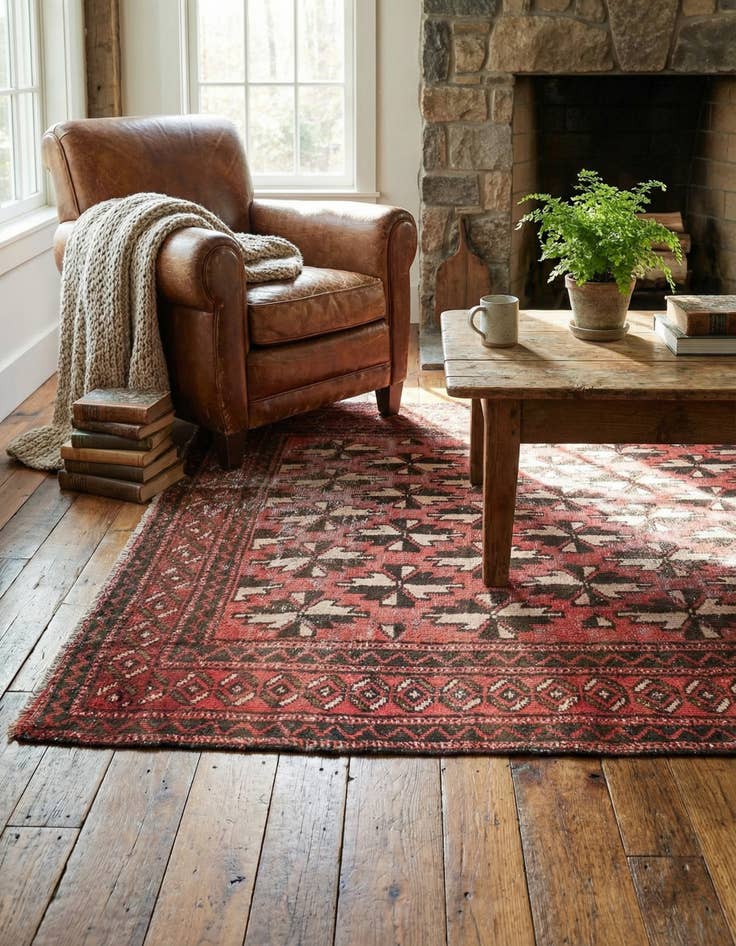 Detail image of 4' x 6' 3  Hand Knotted Ultra Vintage Persian Wool Rug