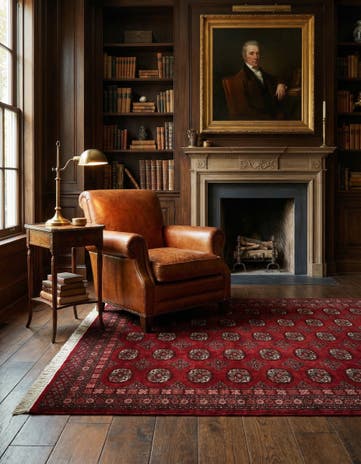 4' 3 x 6' 8 Hand Knotted Torkaman Persian Wool Rug