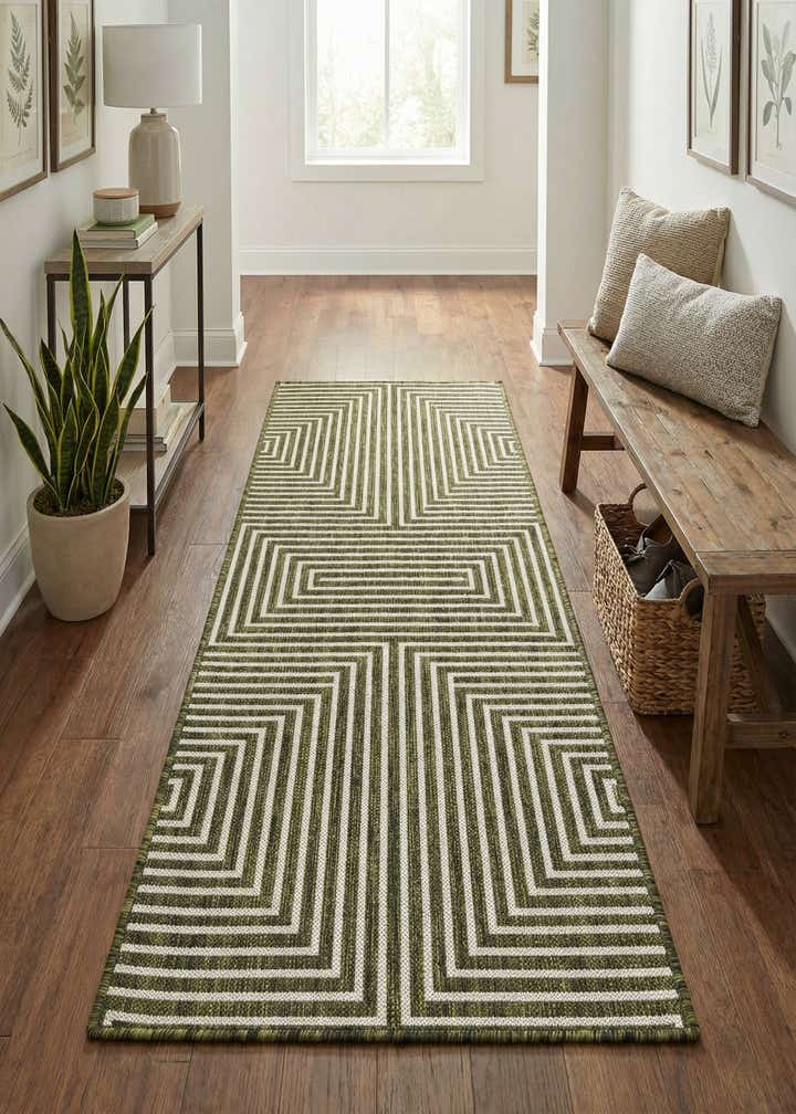 2' x 5' 3 Easy-Clean Modern Indoor / Outdoor Runner Rug