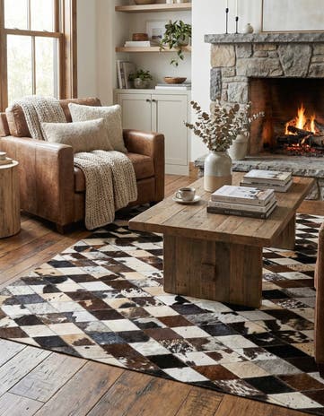 4' 1 x 5' 10 Cowhide Stocks Rug