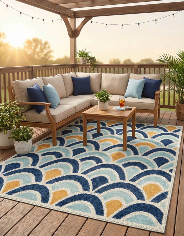 Detail image of 6' x 9'  Washable Belize Indoor / Outdoor Rug