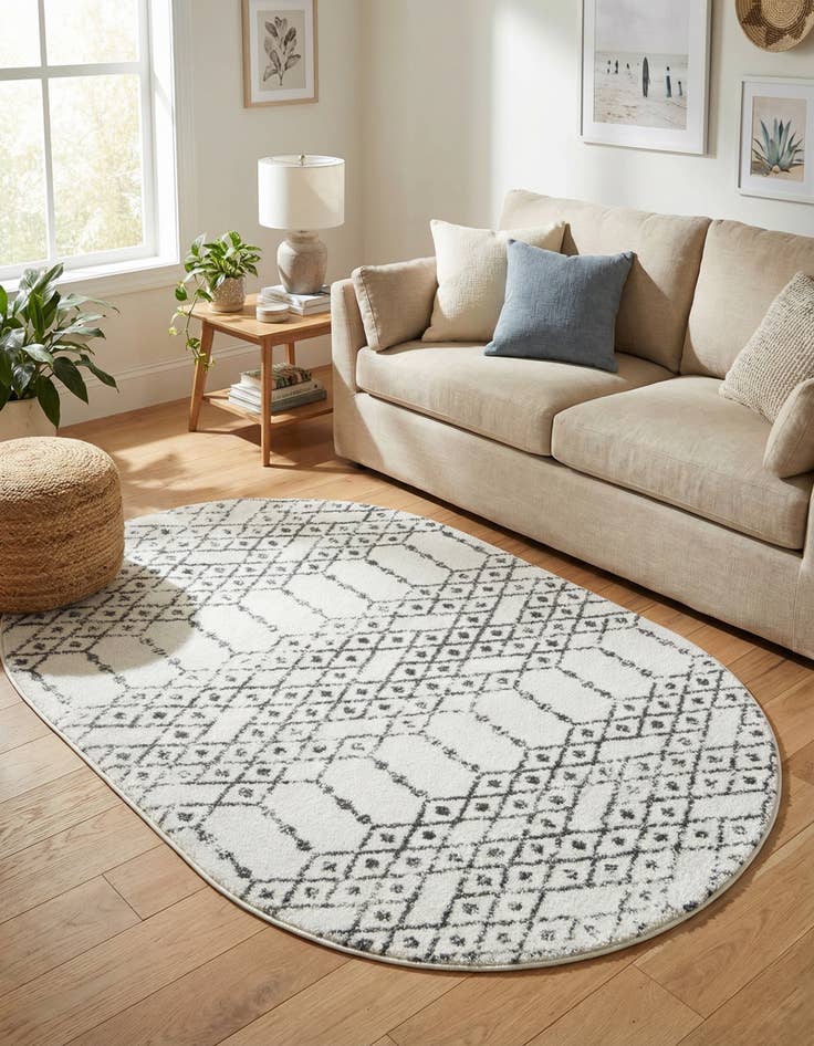 Detail image of  4' x 6' Paxon Trellis Oval Rug