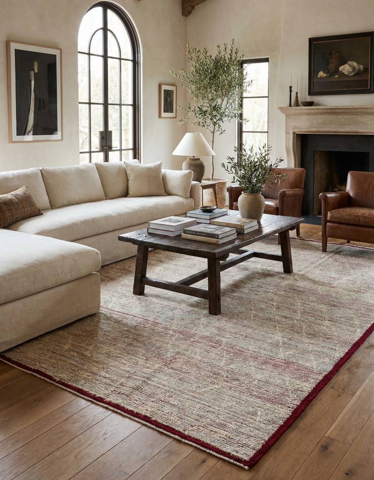 Detail image of 9' 3 x 13'  Hand Knotted Moroccan Wool Rug