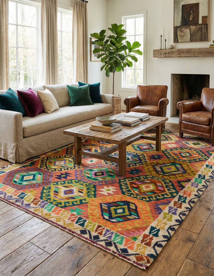 Detail image of  6' 8 x 10' 4  Hand Knotted Darya Wool Rug