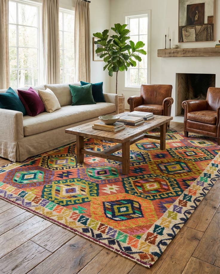 Detail image of 6' 8 x 10' 4 Hand Knotted Darya Wool Rug