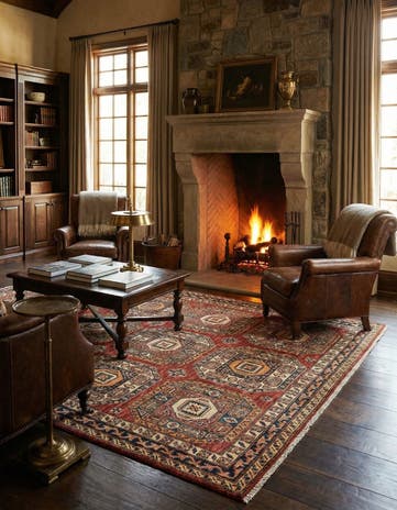 5' 7 x 8' Hand Knotted Kazak Oriental Rug