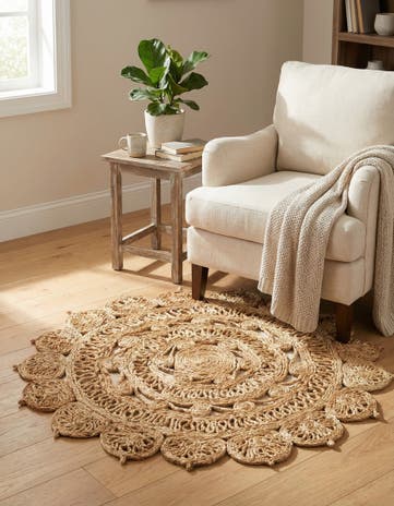 3' 1 x 3' 1 Handmade Braided Jute Round Rug
