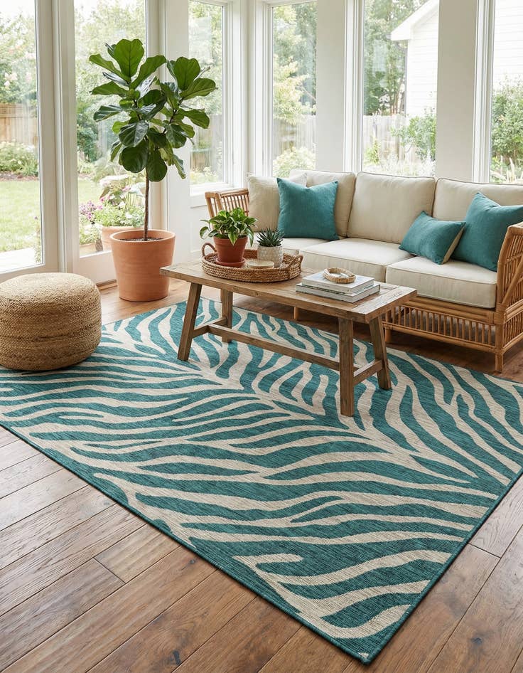 Detail image of  7' 10 x 11'  Washable Safari Indoor / Outdoor Rug