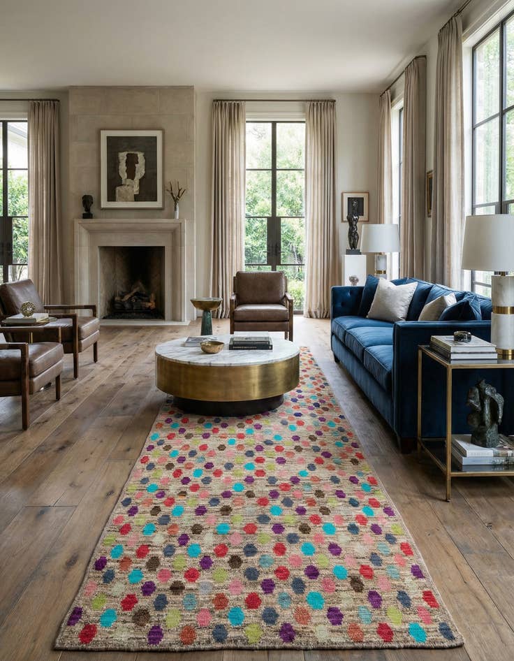 Detail image of 5' 4 x 15' 7 Hand Knotted Darya Wool Runner Rug