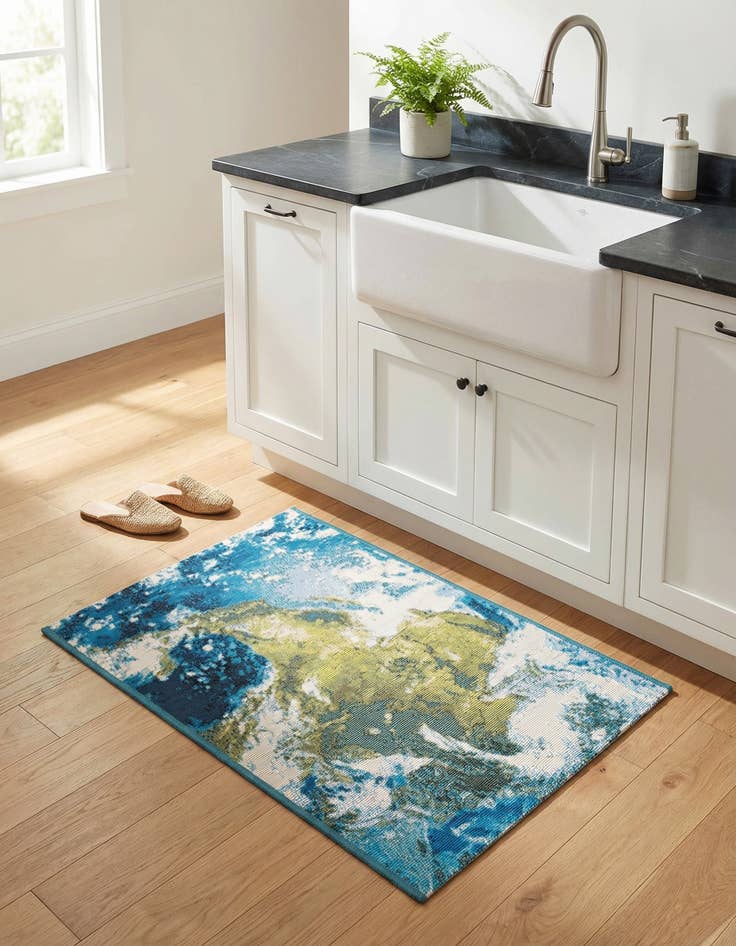 Detail image of 2' x 3' 1 Easy-Clean Modern Indoor / Outdoor Rug