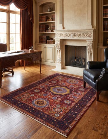4' 1 x 5' 10 Hand Knotted Mamluk Ziegler Rug